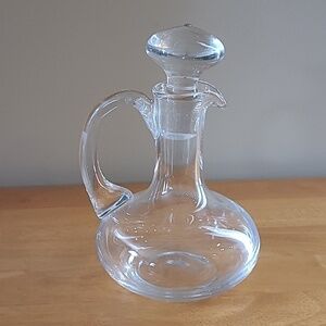 CLEAR GLASS Cruet Bottle Decanter With Glass Stopper